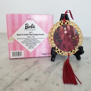1996 Enesco Barbie Scarlett O'Hara Porcelain Christmas Ornament Gone with Wind